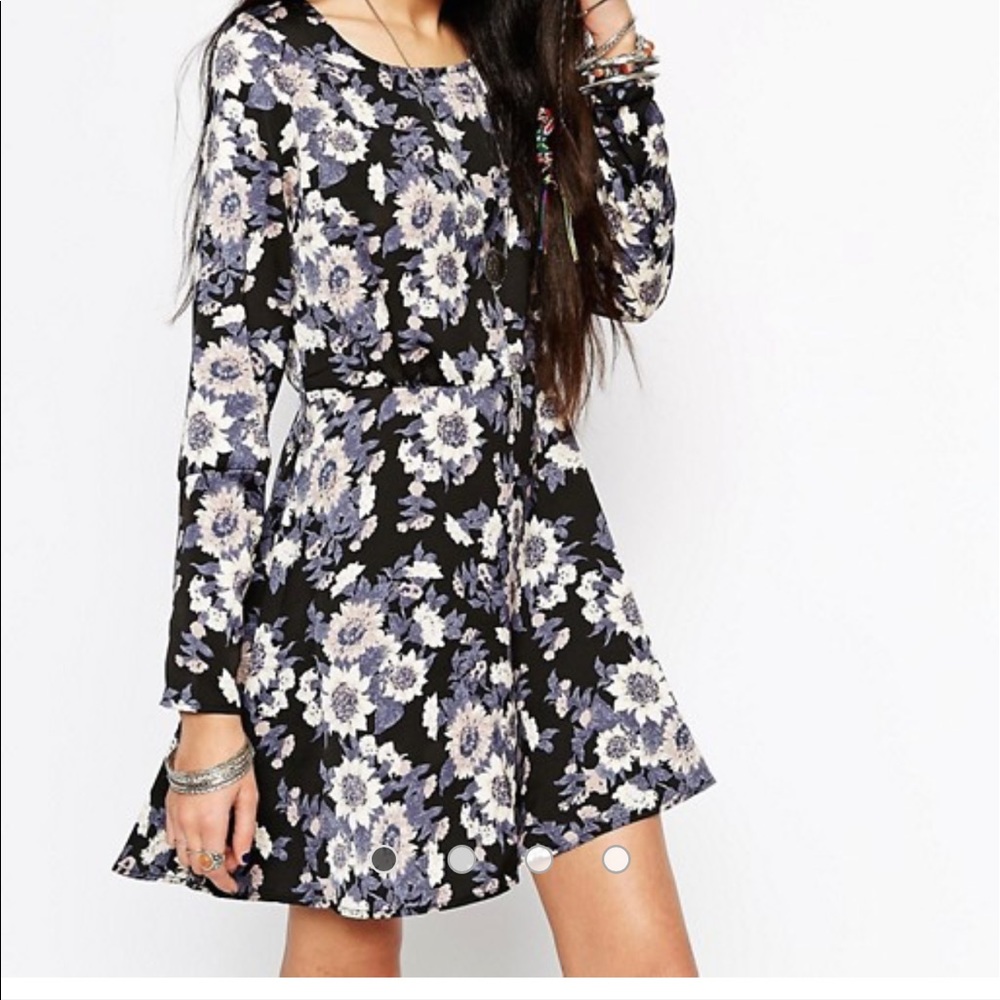 NWT Free People Parker Ink Combo Floral Dress